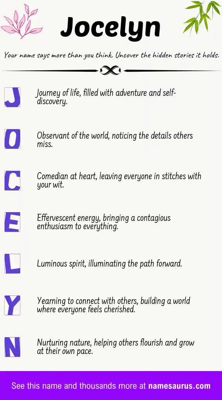 Acrostic poem about Jocelyn.