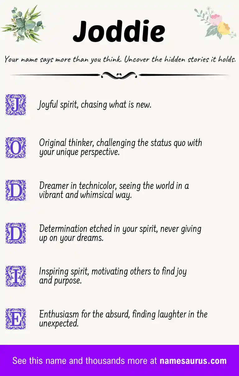 Acrostic poem about Joddie.