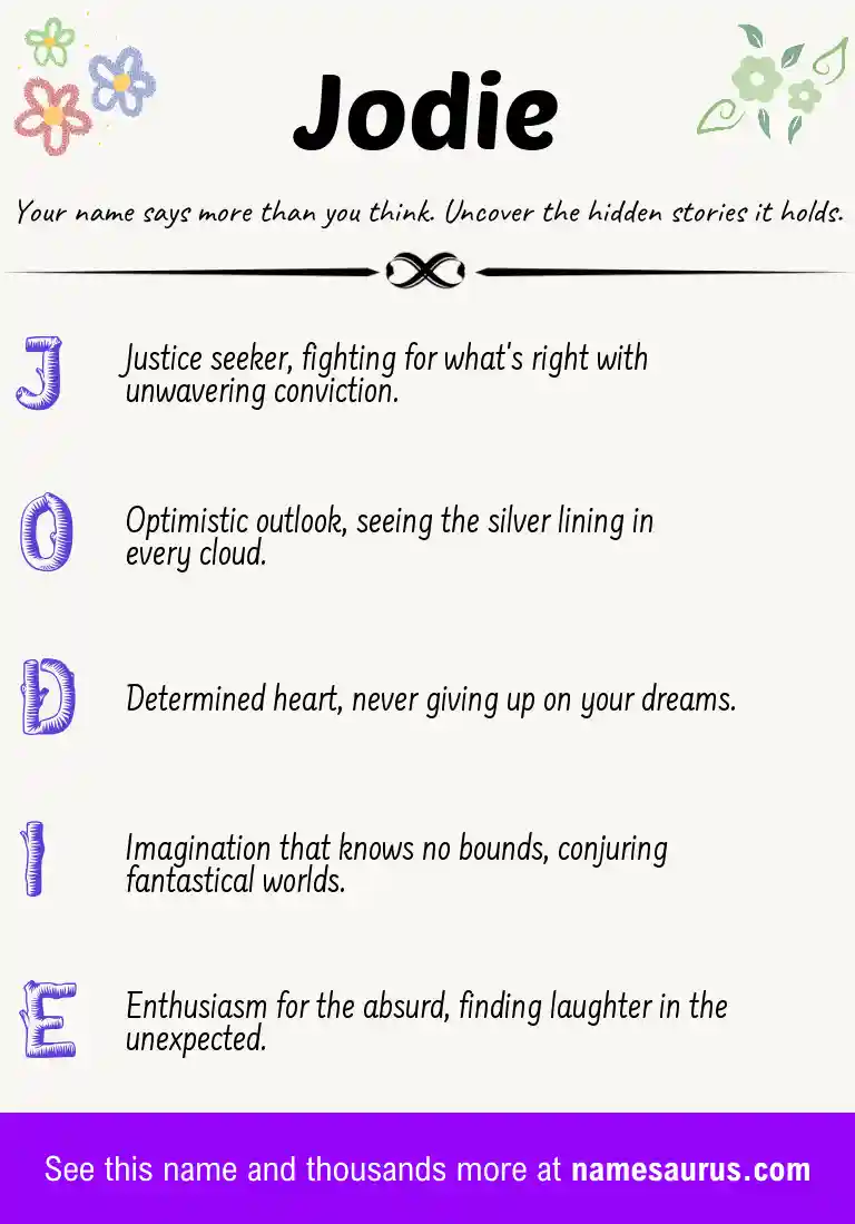 Acrostic poem about Jodie.