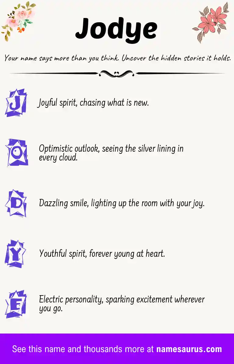 Acrostic poem about Jodye.