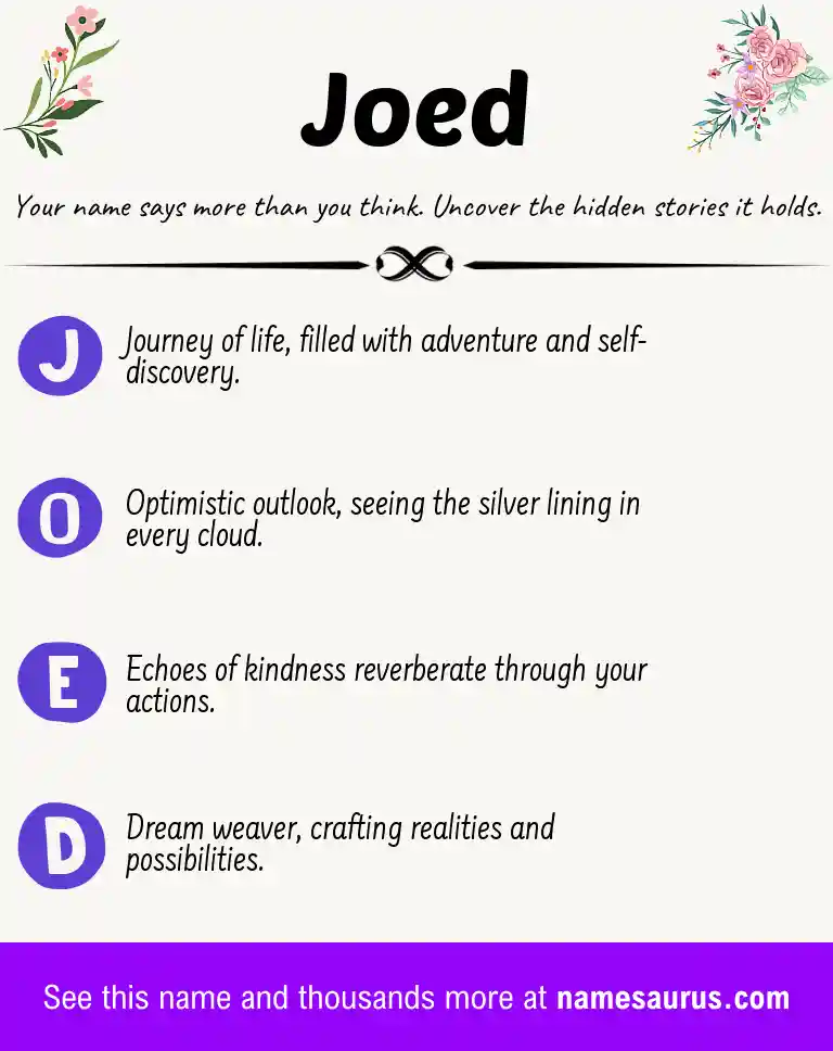 Acrostic poem about Joed.