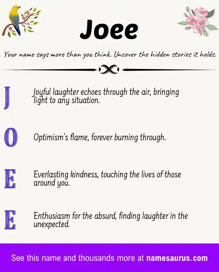 Acrostic poem about Joee.
