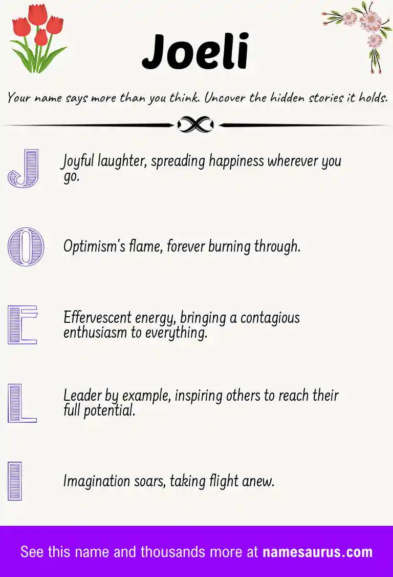 Acrostic poem about Joeli.