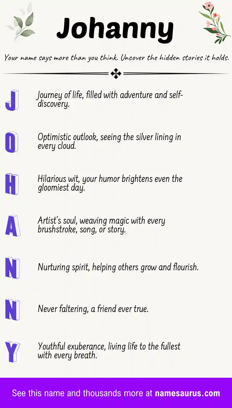 Acrostic poem about Johanny.
