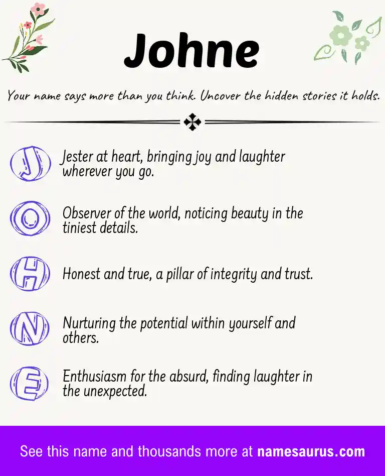 Acrostic poem about Johne.
