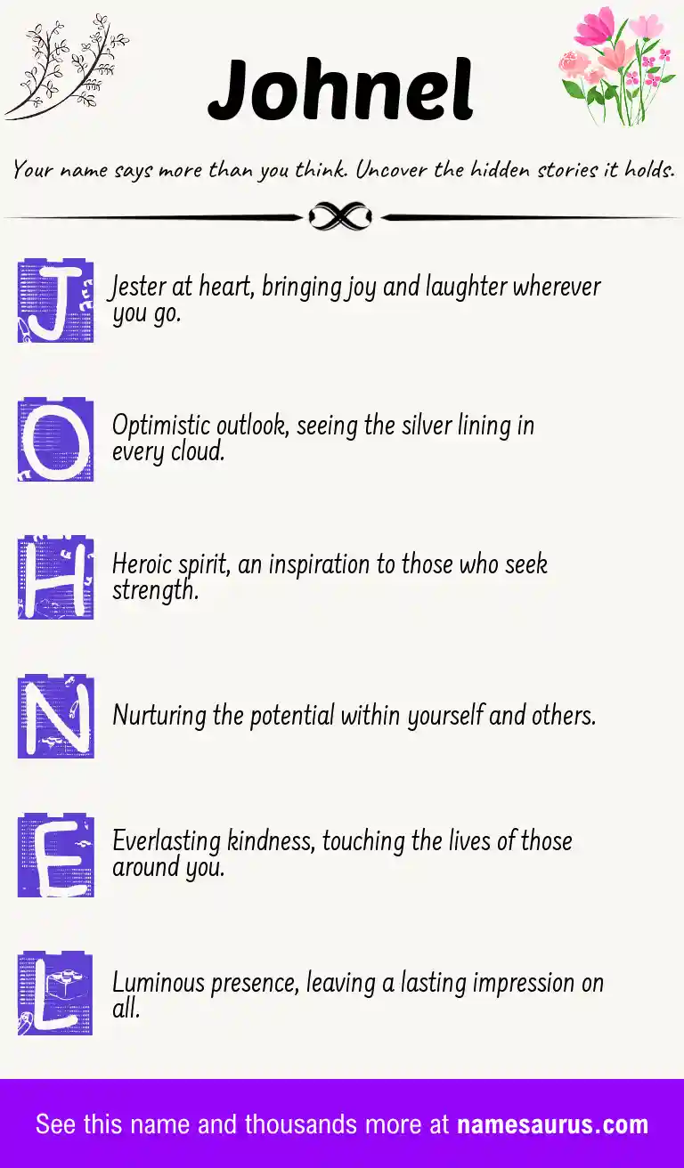 Acrostic poem about Johnel.