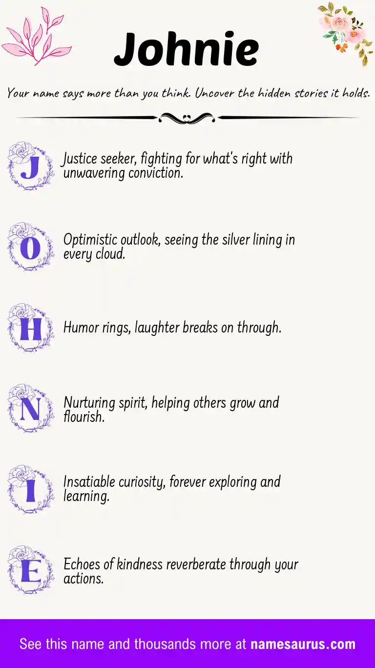 Acrostic poem about Johnie.