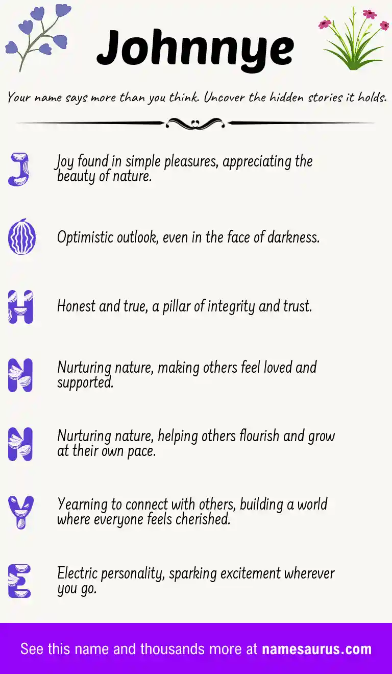 Acrostic poem about Johnnye.
