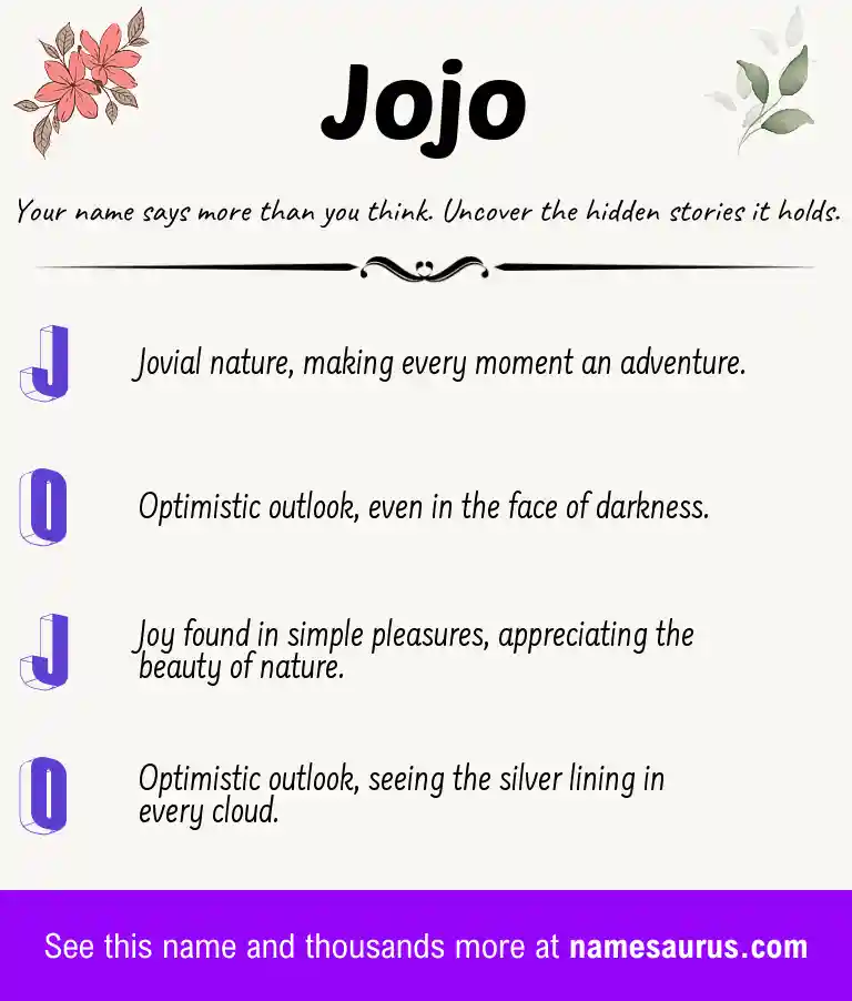 Acrostic poem about Jojo.