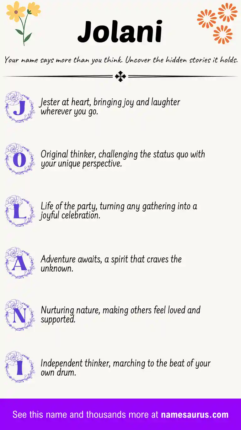 Acrostic poem about Jolani.