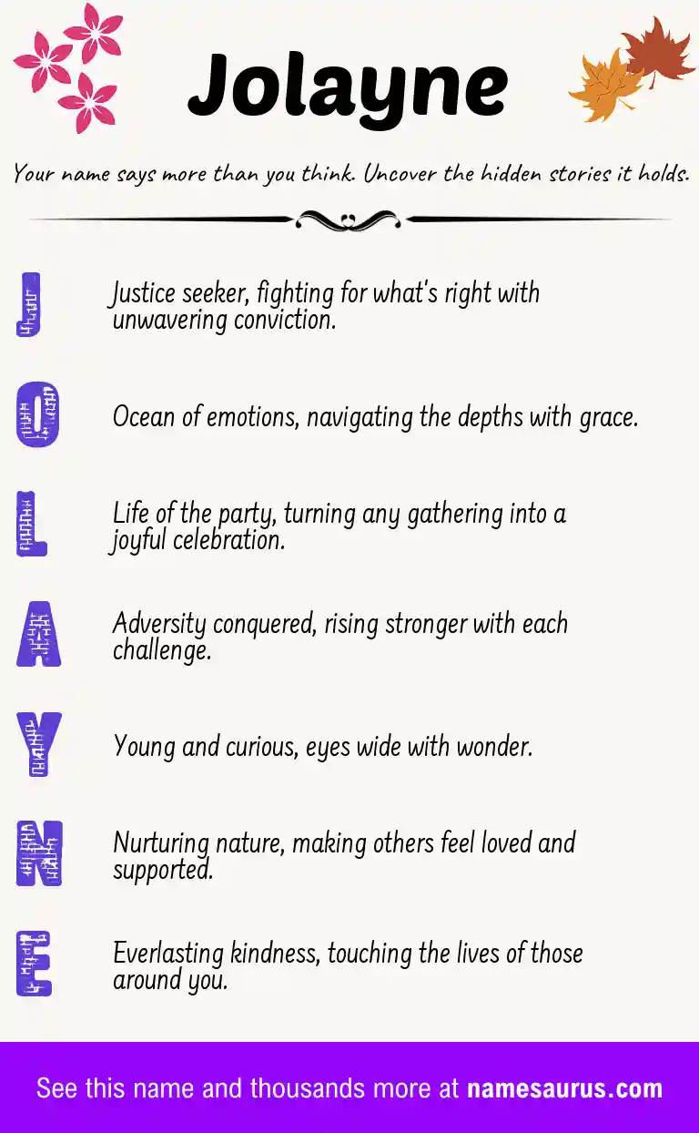 Acrostic poem about Jolayne.
