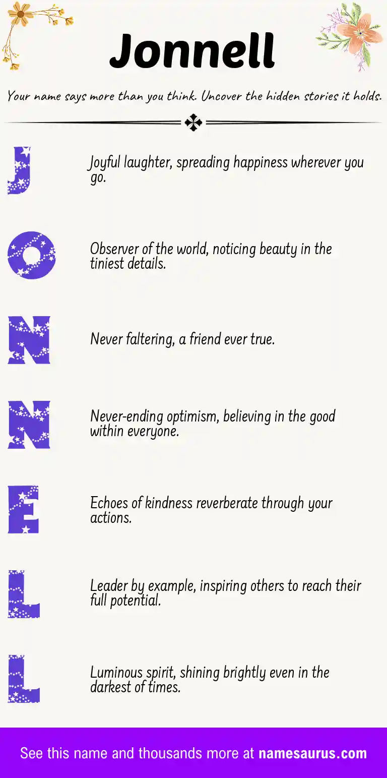 Acrostic poem about Jonnell.