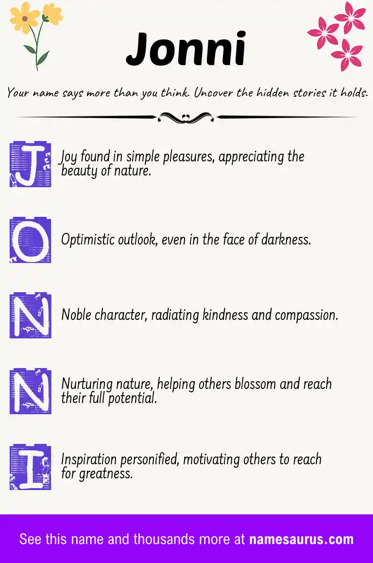 Acrostic poem about Jonni.