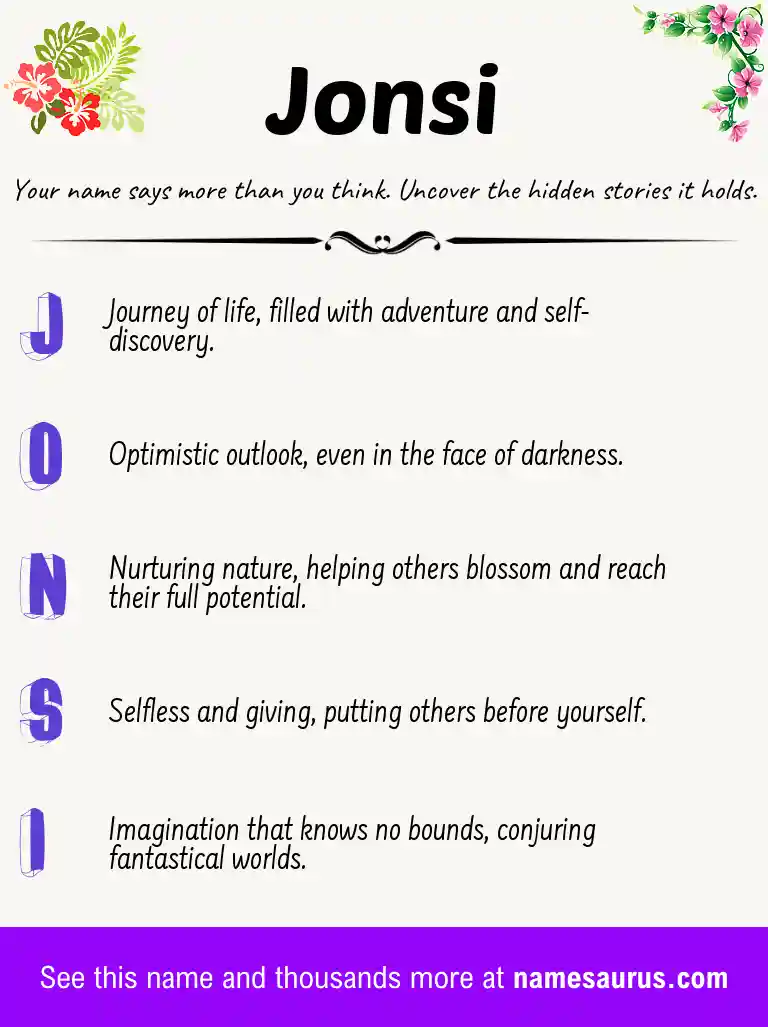 Acrostic poem about Jonsi.