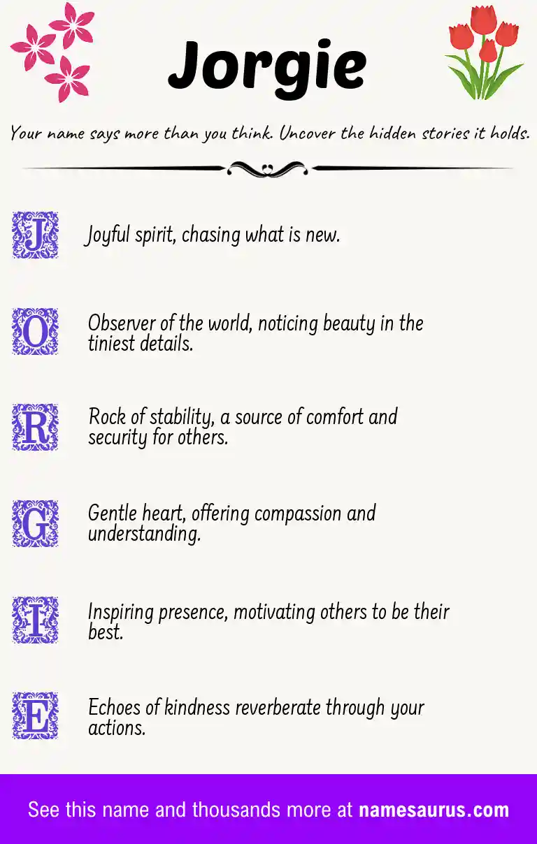 Acrostic poem about Jorgie.