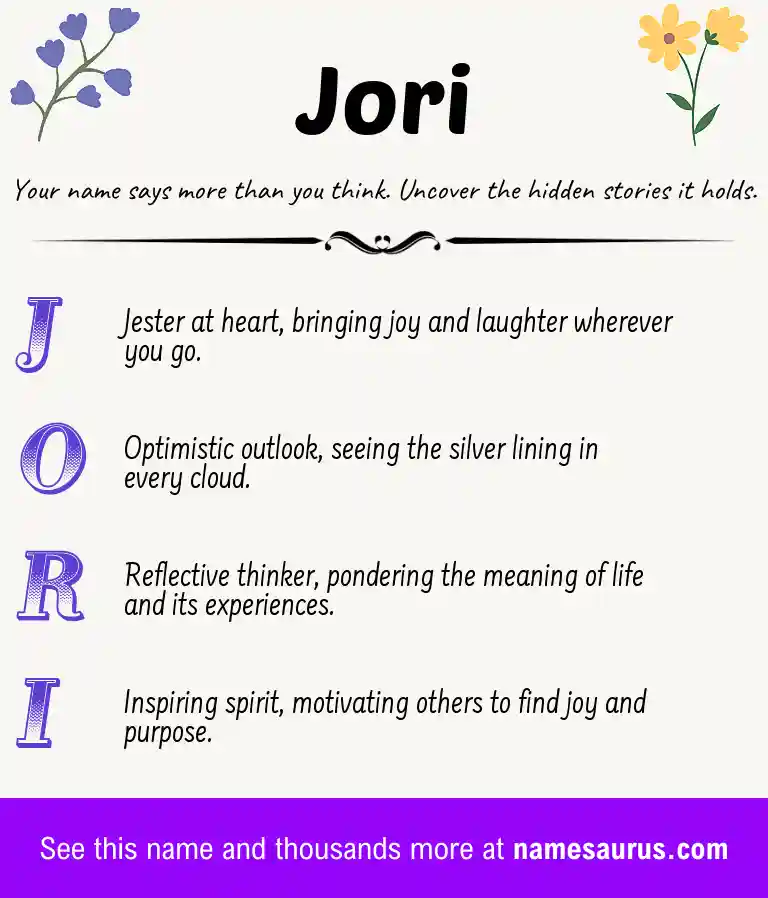 Acrostic poem about Jori.