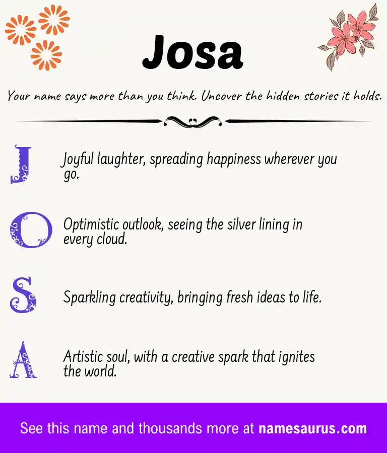 Acrostic poem about Josa.