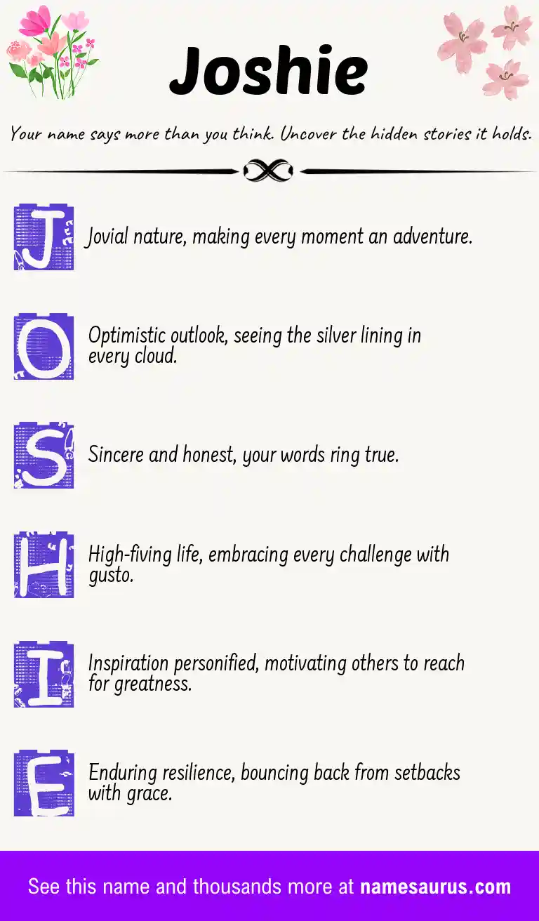 Acrostic poem about Joshie.