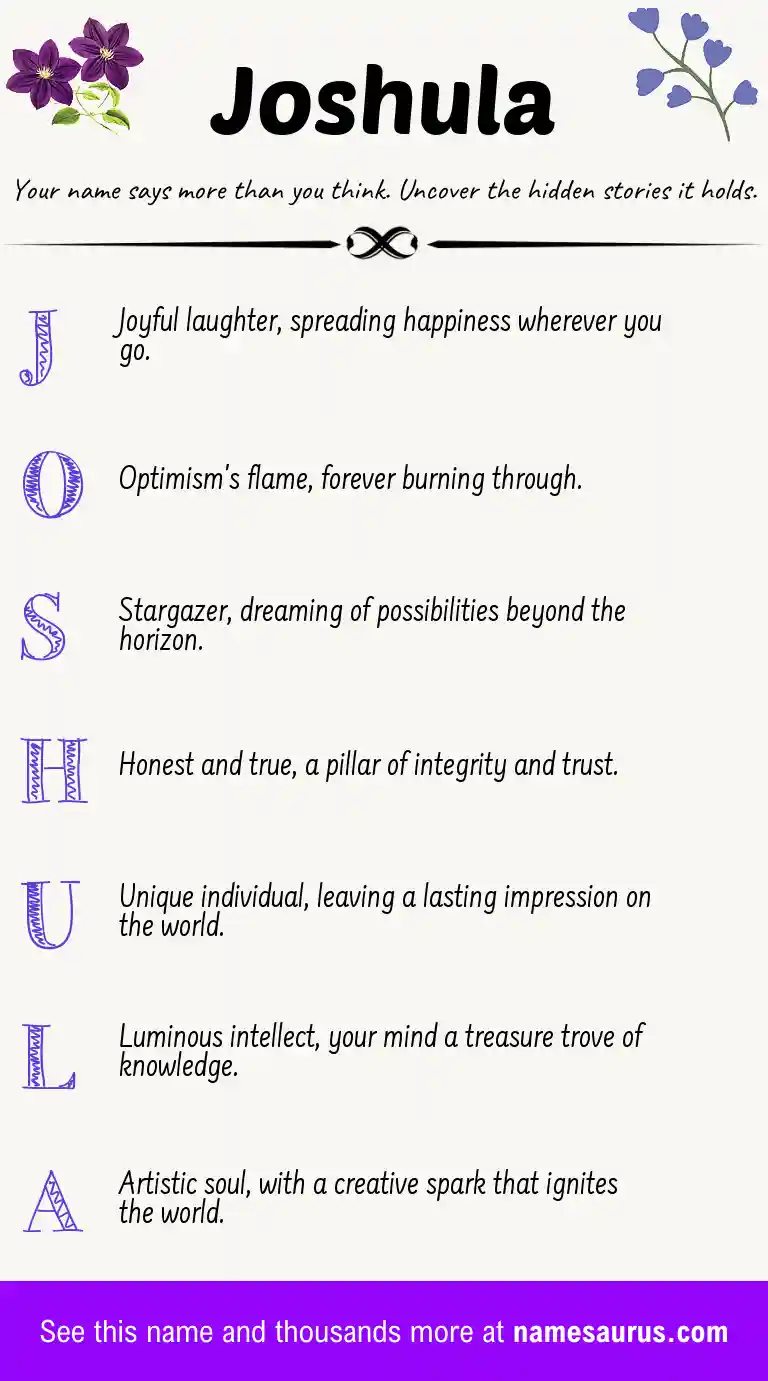 Acrostic poem about Joshula.