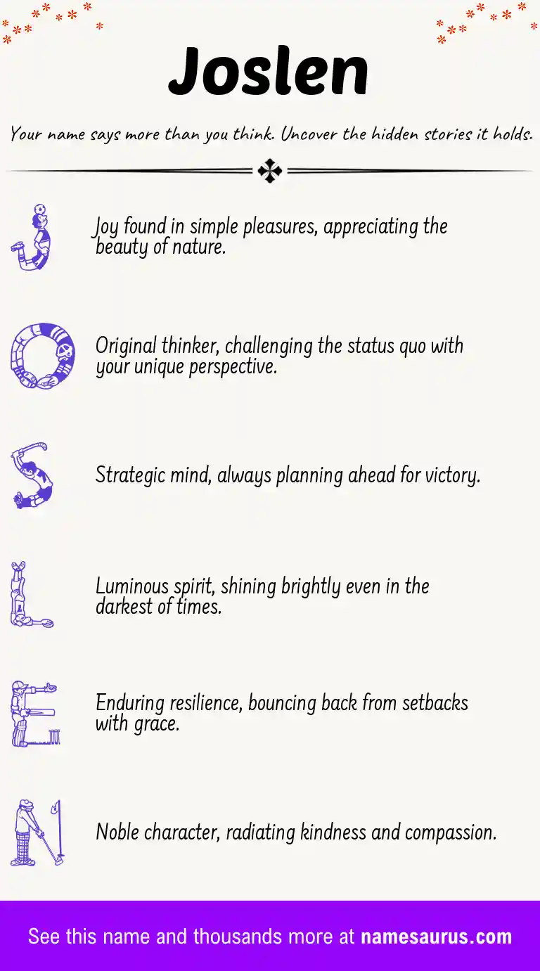 Acrostic poem about Joslen.
