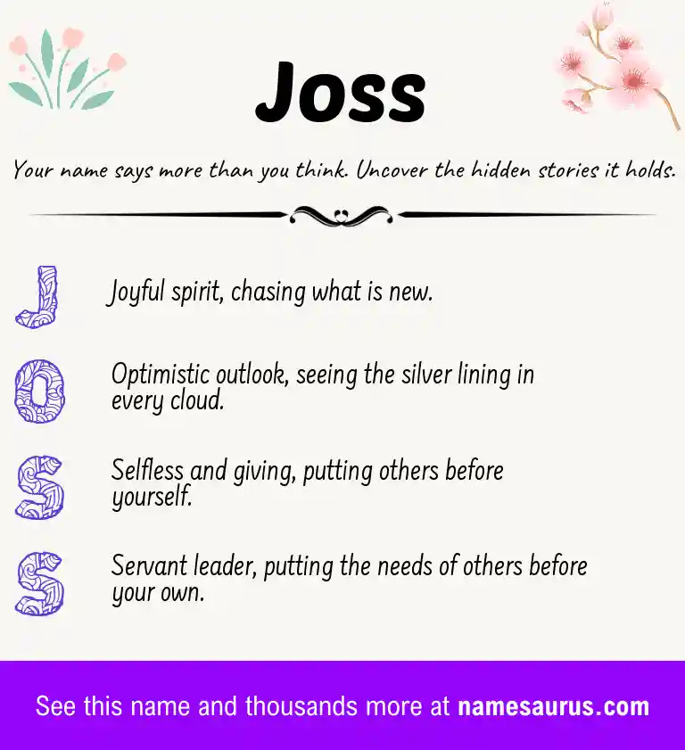 Acrostic poem about Joss.