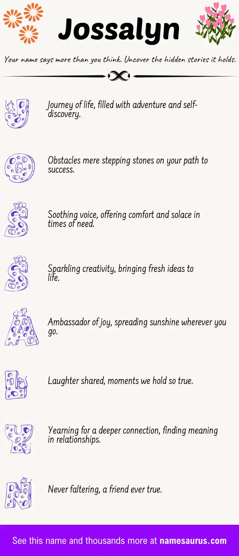 Acrostic poem about Jossalyn.