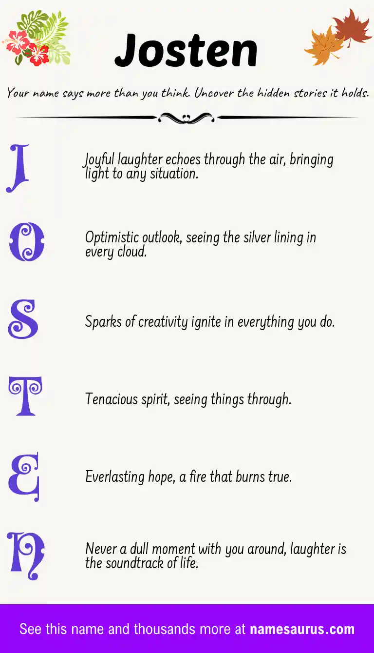 Acrostic poem about Josten.