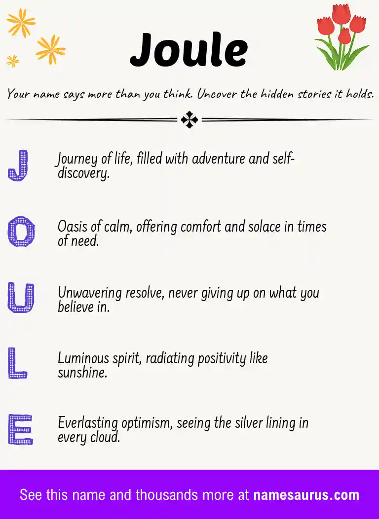 Acrostic poem about Joule.