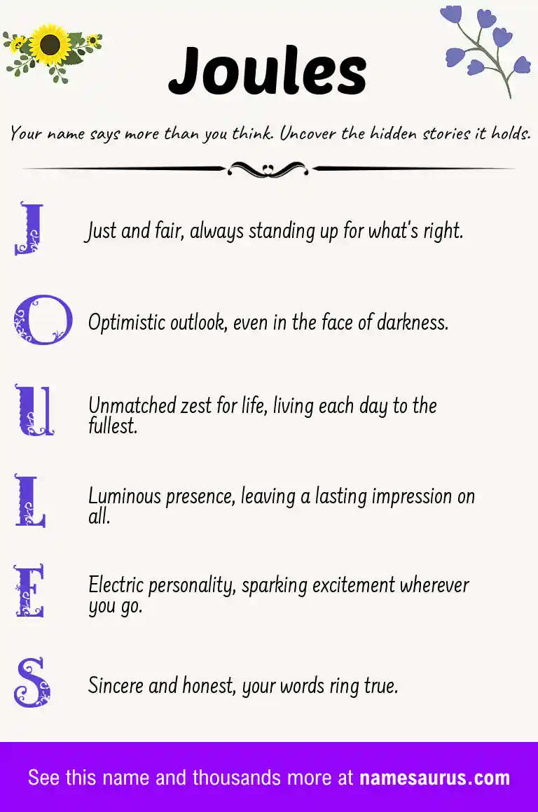 Acrostic poem about Joules.