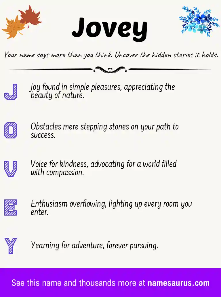 Acrostic poem about Jovey.