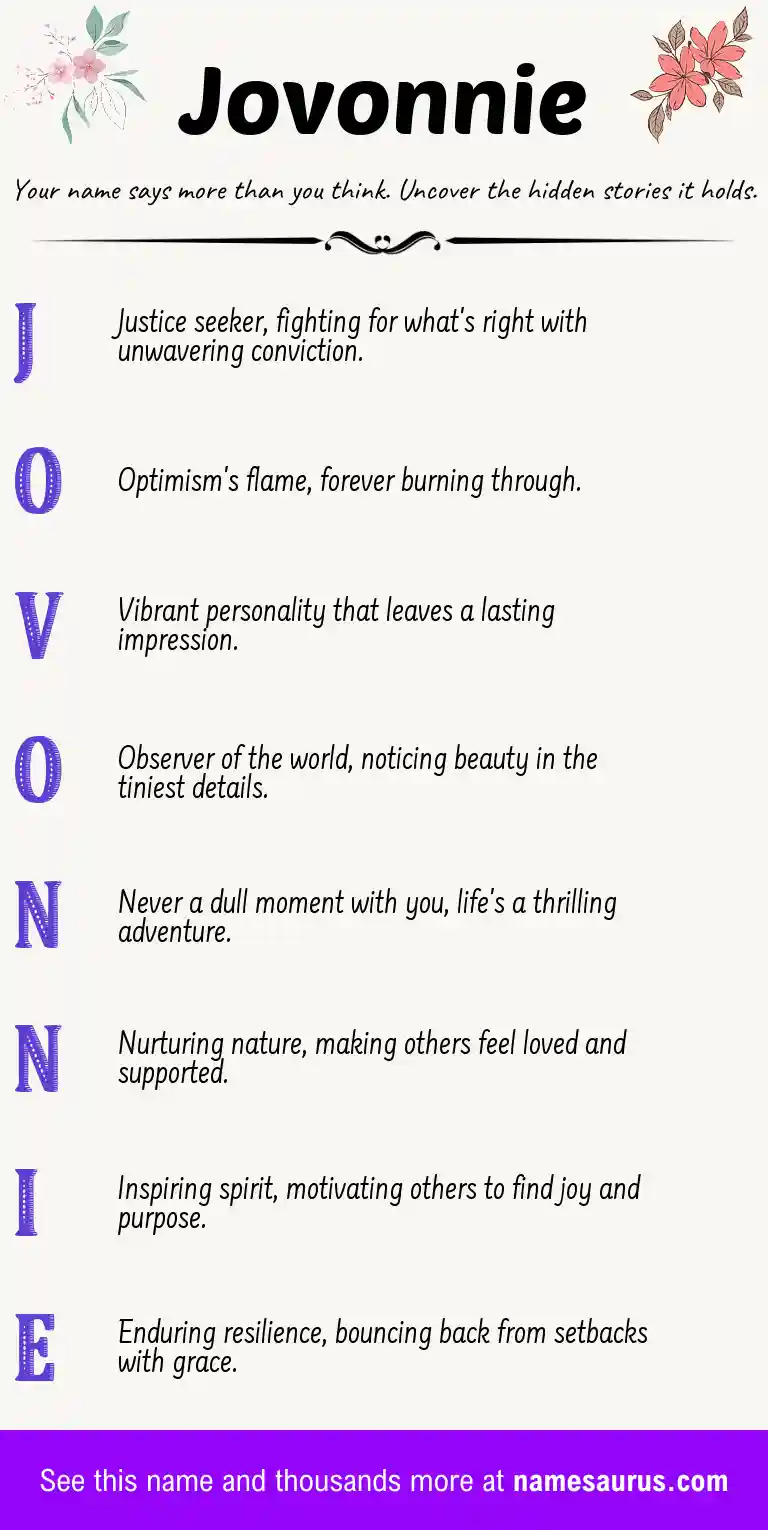 Acrostic poem about Jovonnie.