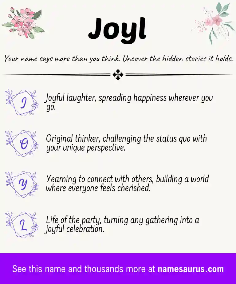 Acrostic poem about Joyl.