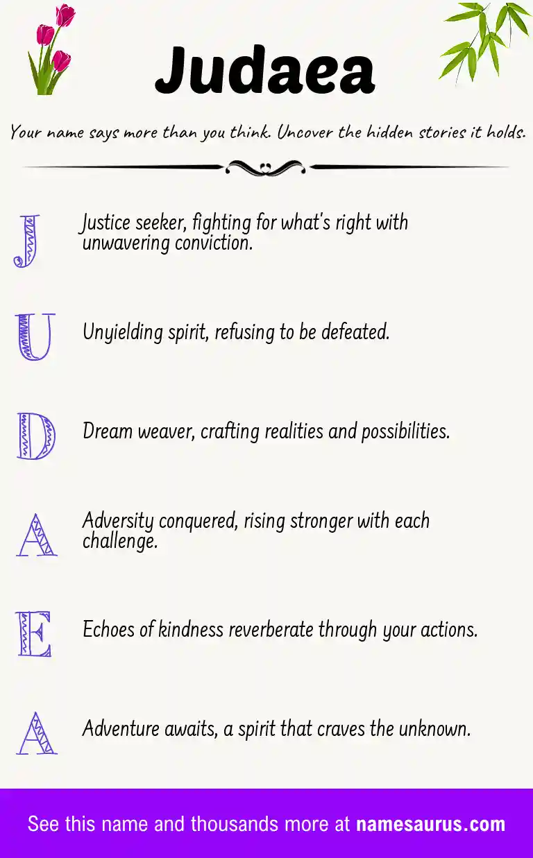 Acrostic poem about Judaea.