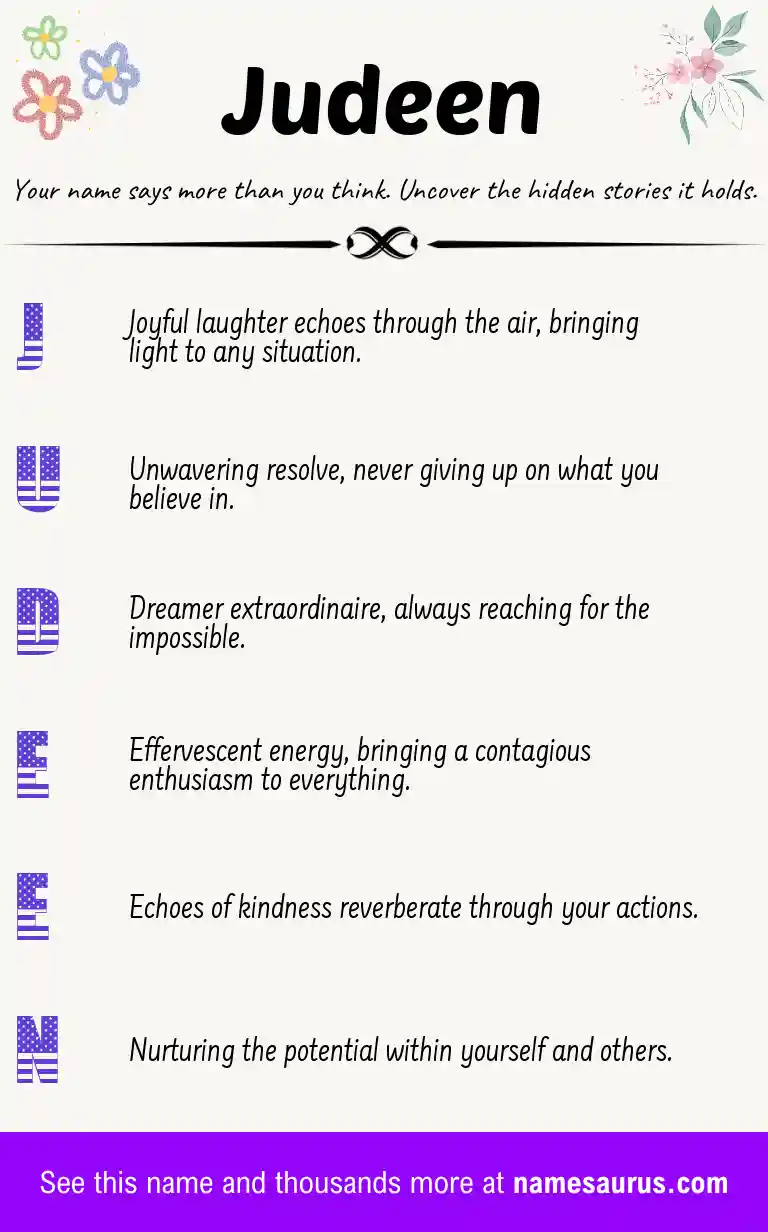 Acrostic poem about Judeen.
