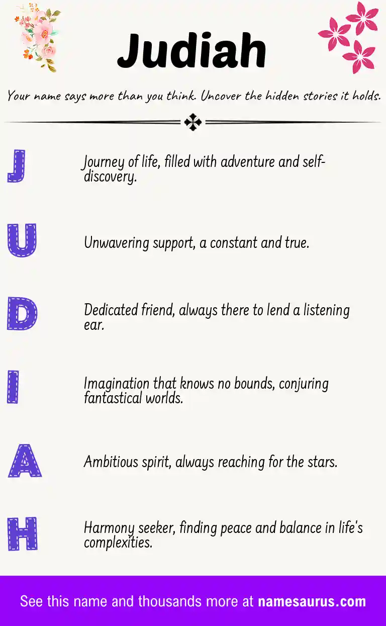 Acrostic poem about Judiah.