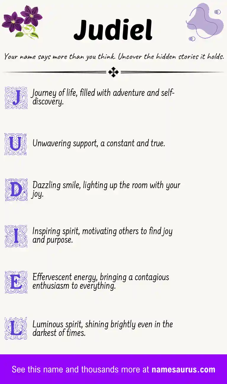 Acrostic poem about Judiel.
