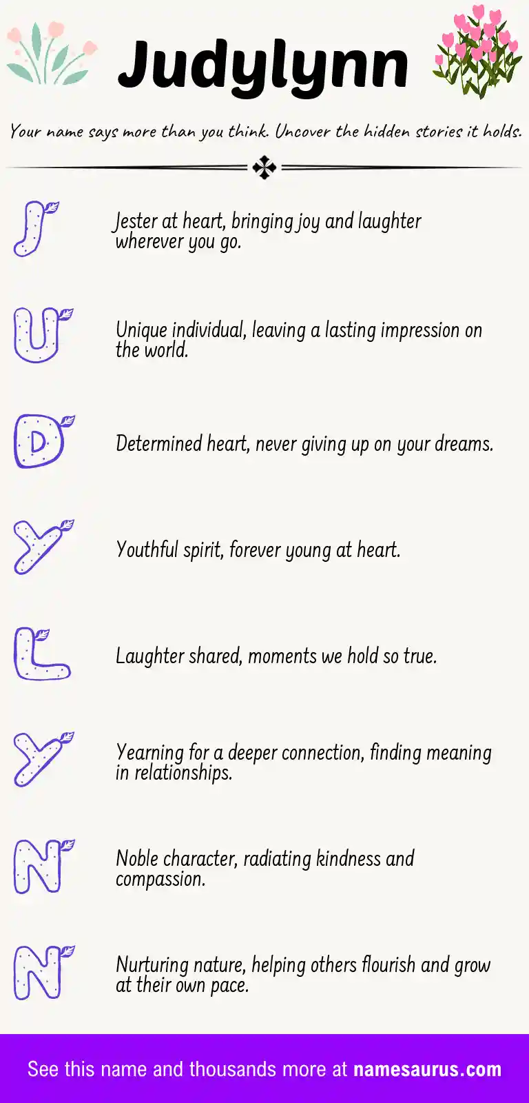 Acrostic poem about Judylynn.