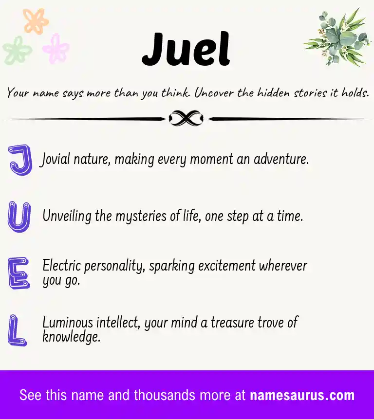 Acrostic poem about Juel.