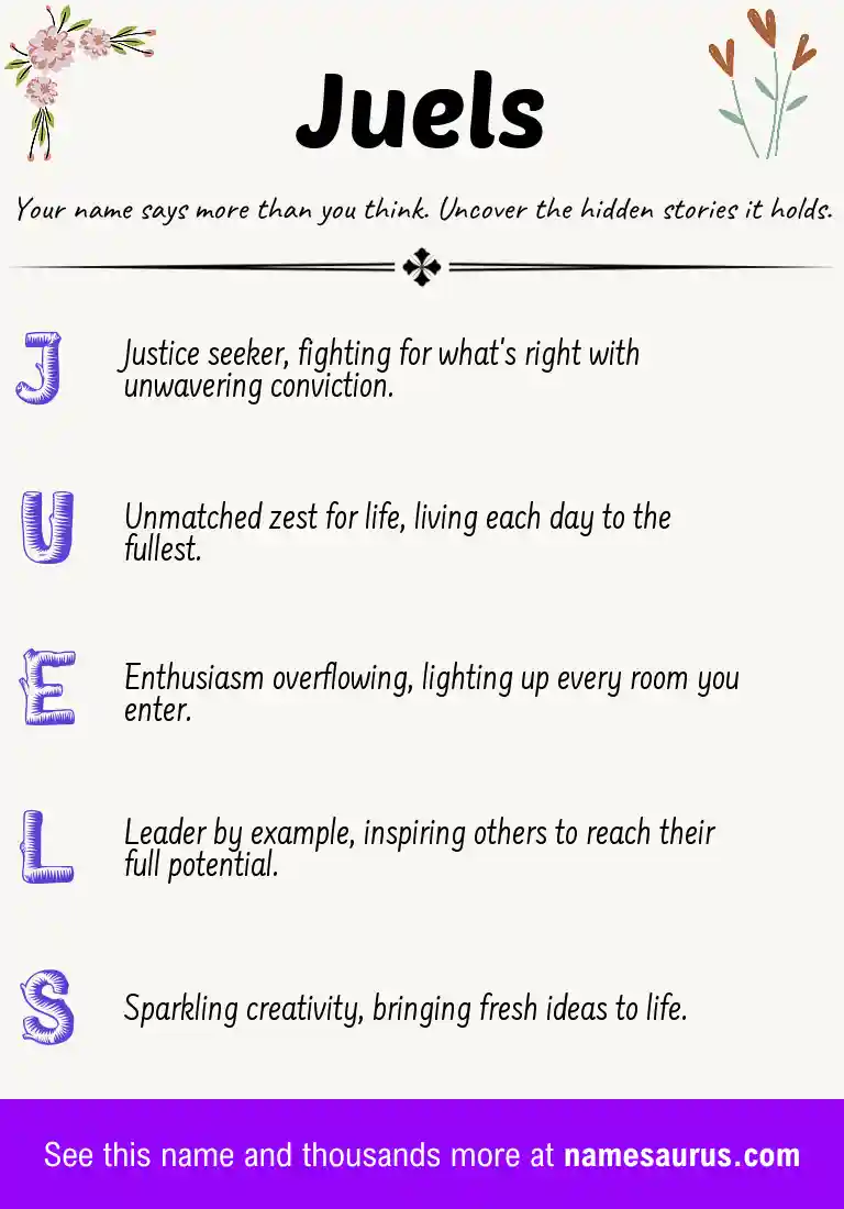 Acrostic poem about Juels.