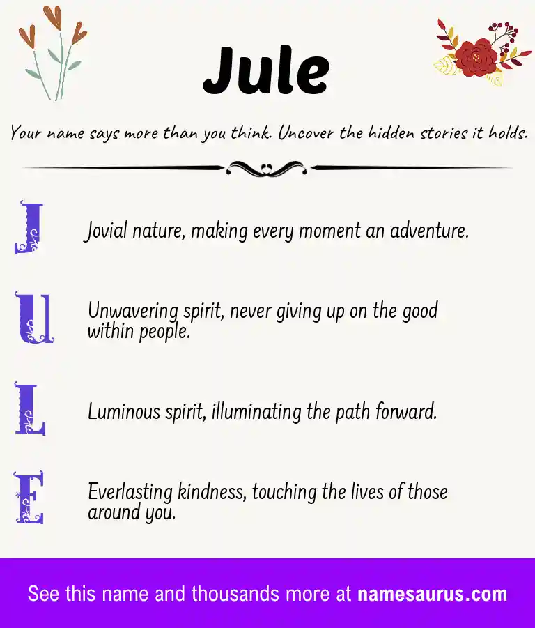 Acrostic poem about Jule.