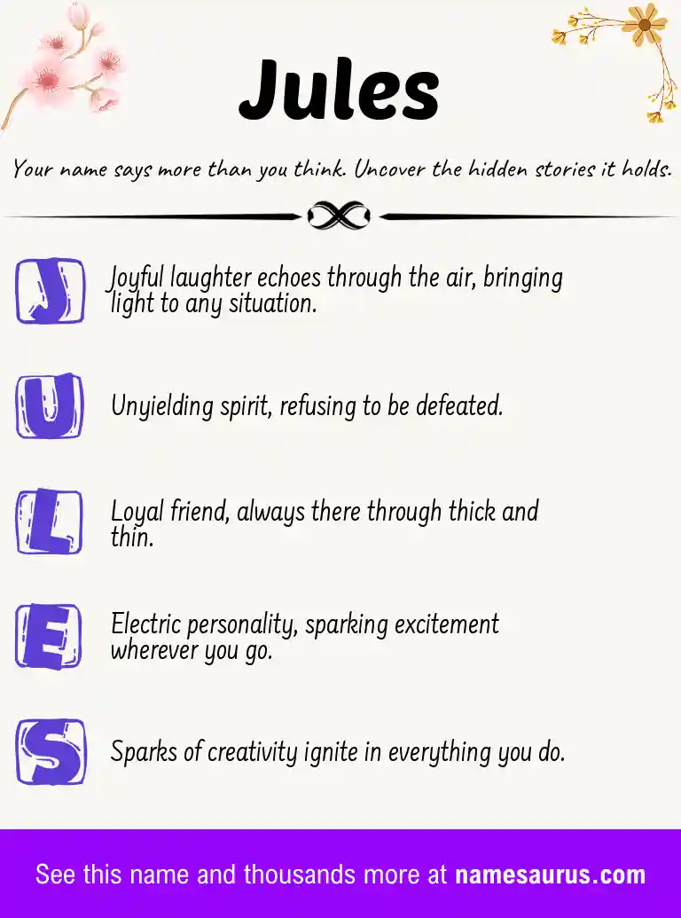 Acrostic poem about Jules.