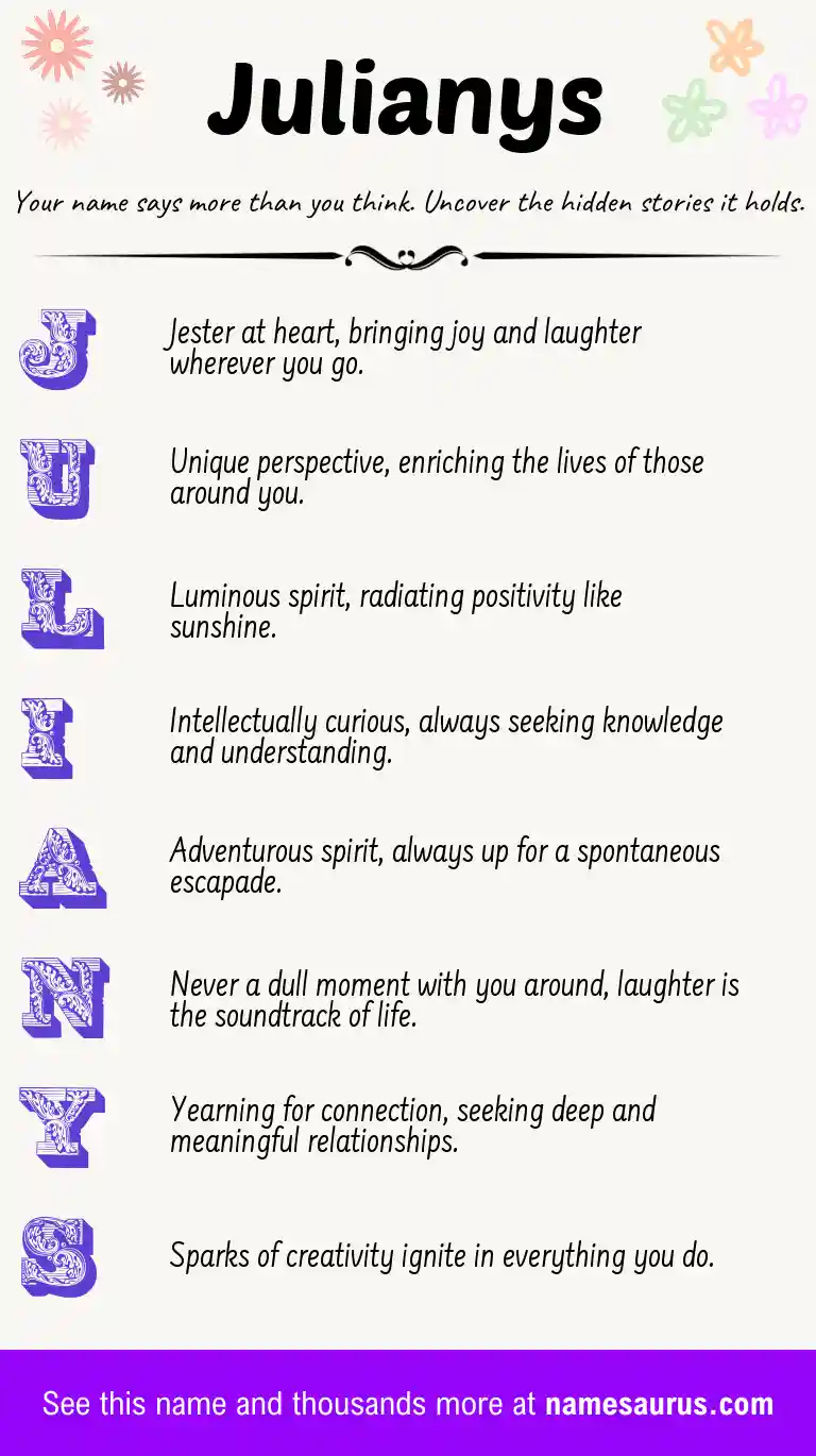 Acrostic poem about Julianys.