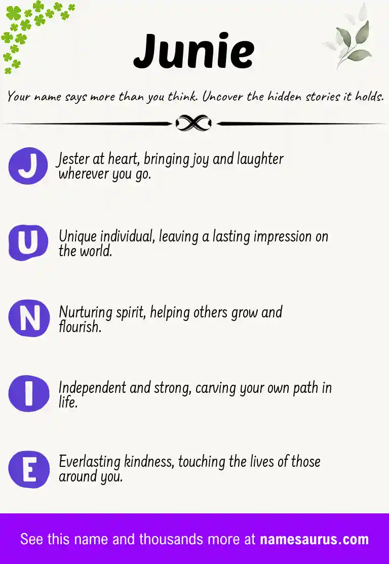 Acrostic poem about Junie.