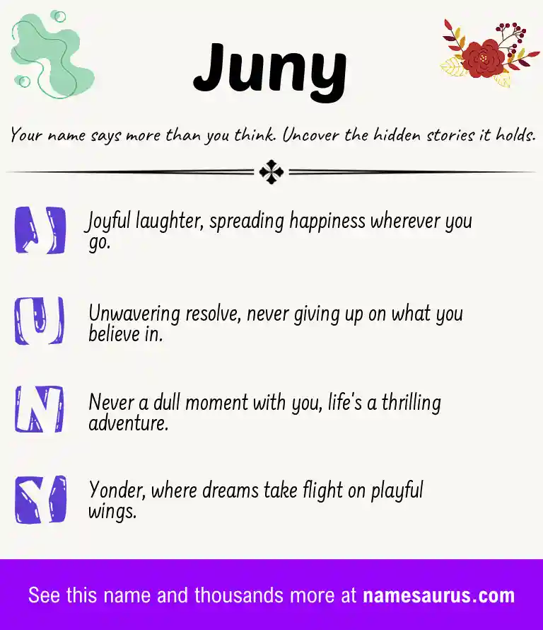 Acrostic poem about Juny.