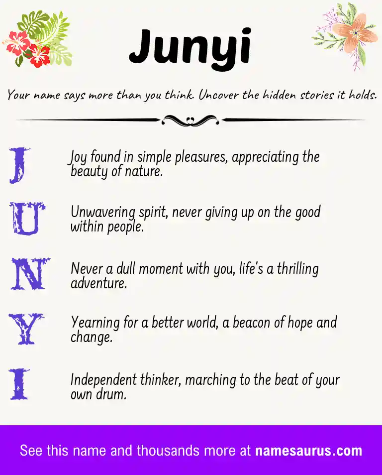 Acrostic poem about Junyi.