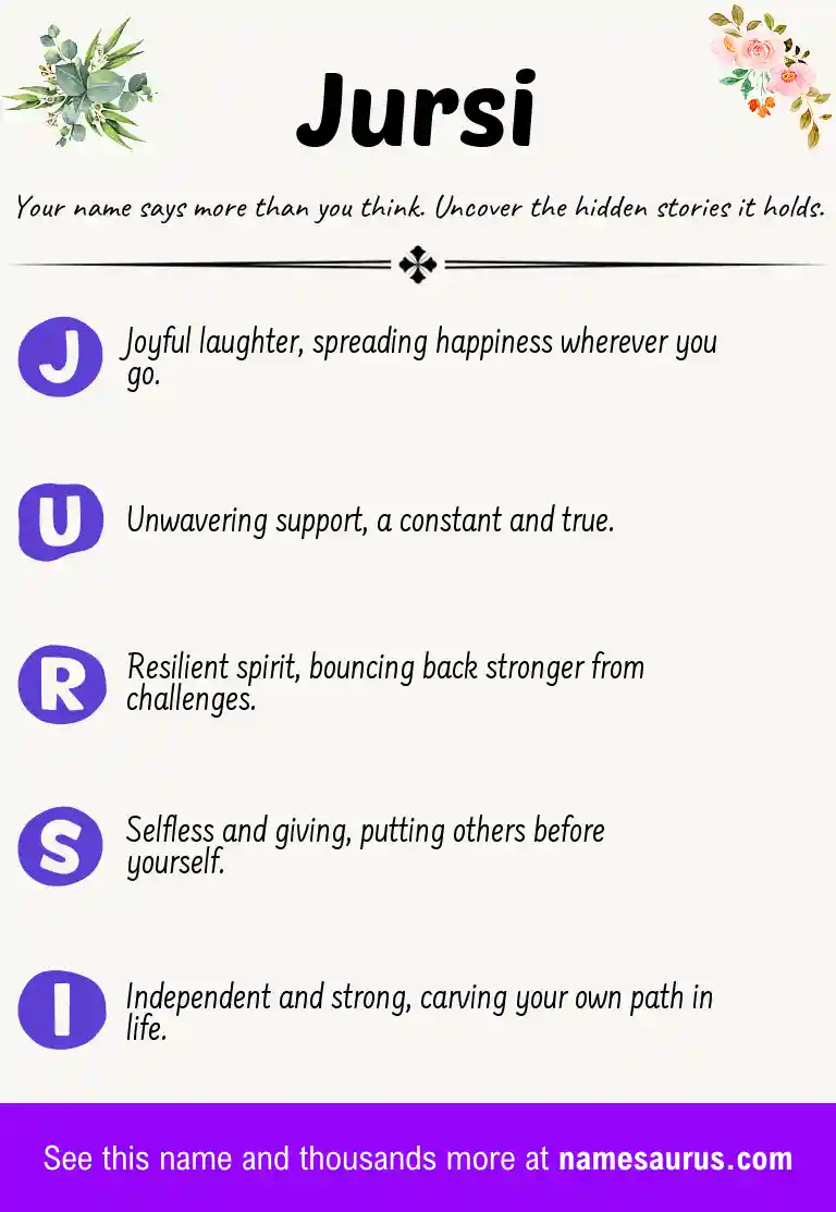 Acrostic poem about Jursi.