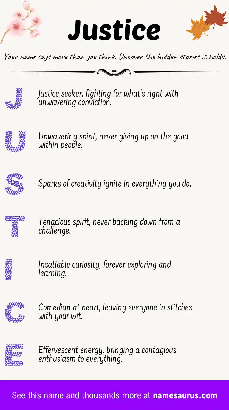 Acrostic poem about Justice.