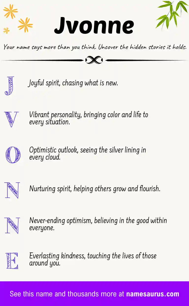 Acrostic poem about Jvonne.