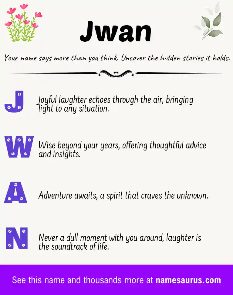 Acrostic poem about Jwan.