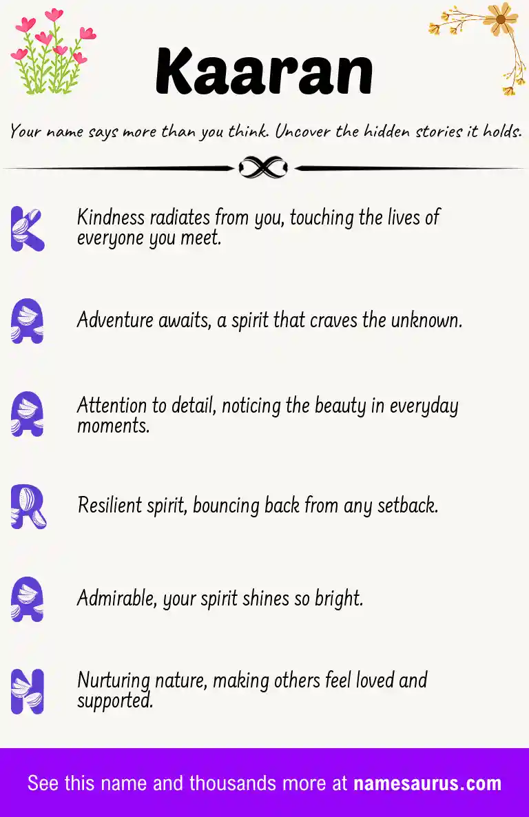 Acrostic poem about Kaaran.